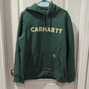 Carhartt Forest Green Pullover Hoodie with Script Logo